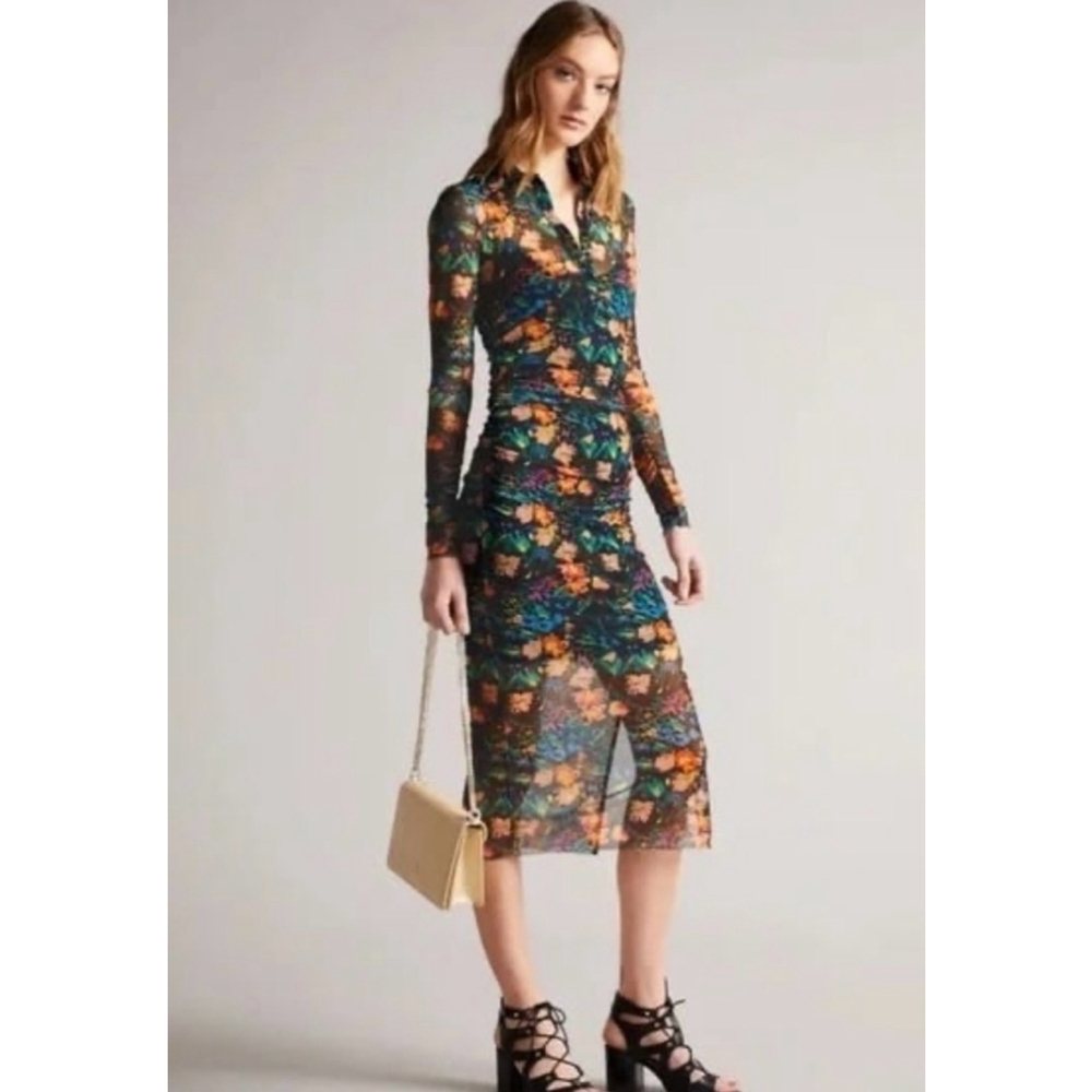 Sheer Ted Baker Floral Dress 0
